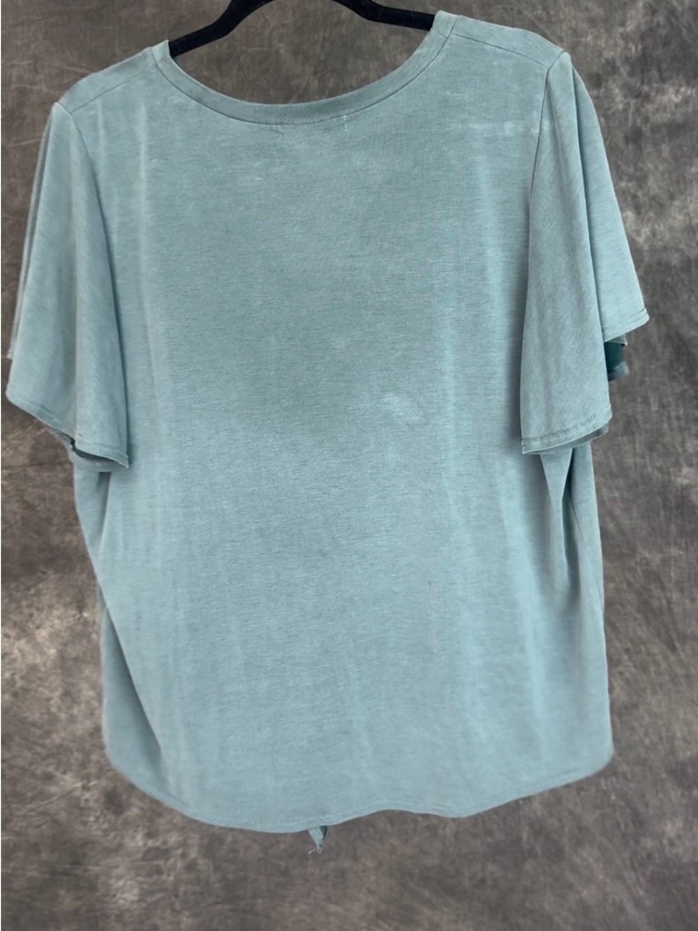 Green Envelope Los Angeles Sage Green Tie Front Button Blouse XL Made USA - Picture 3 of 5
